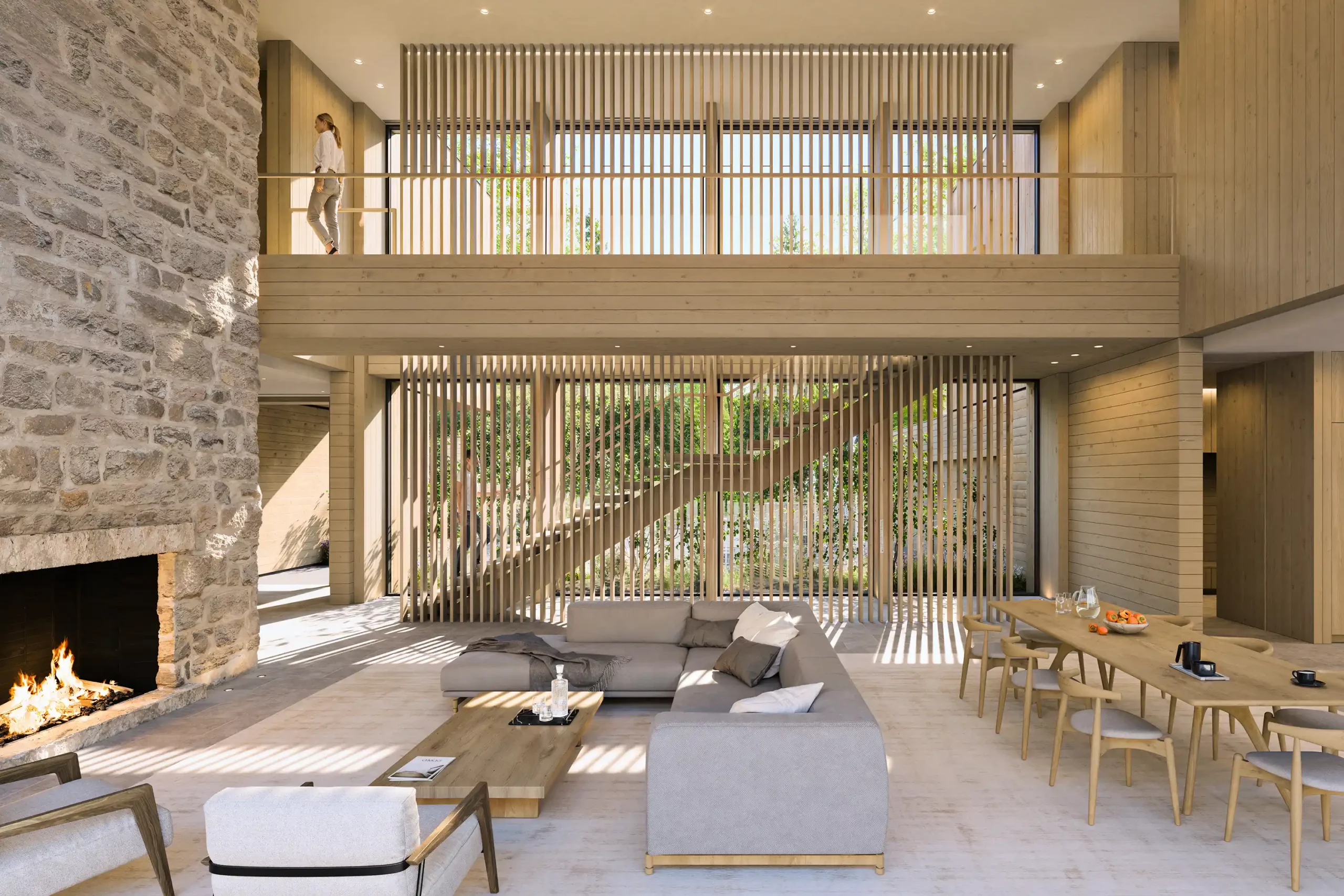 Ro_Rockett_Design_Sun_Valley_Cliff_House_Great Room Towards the Stairs