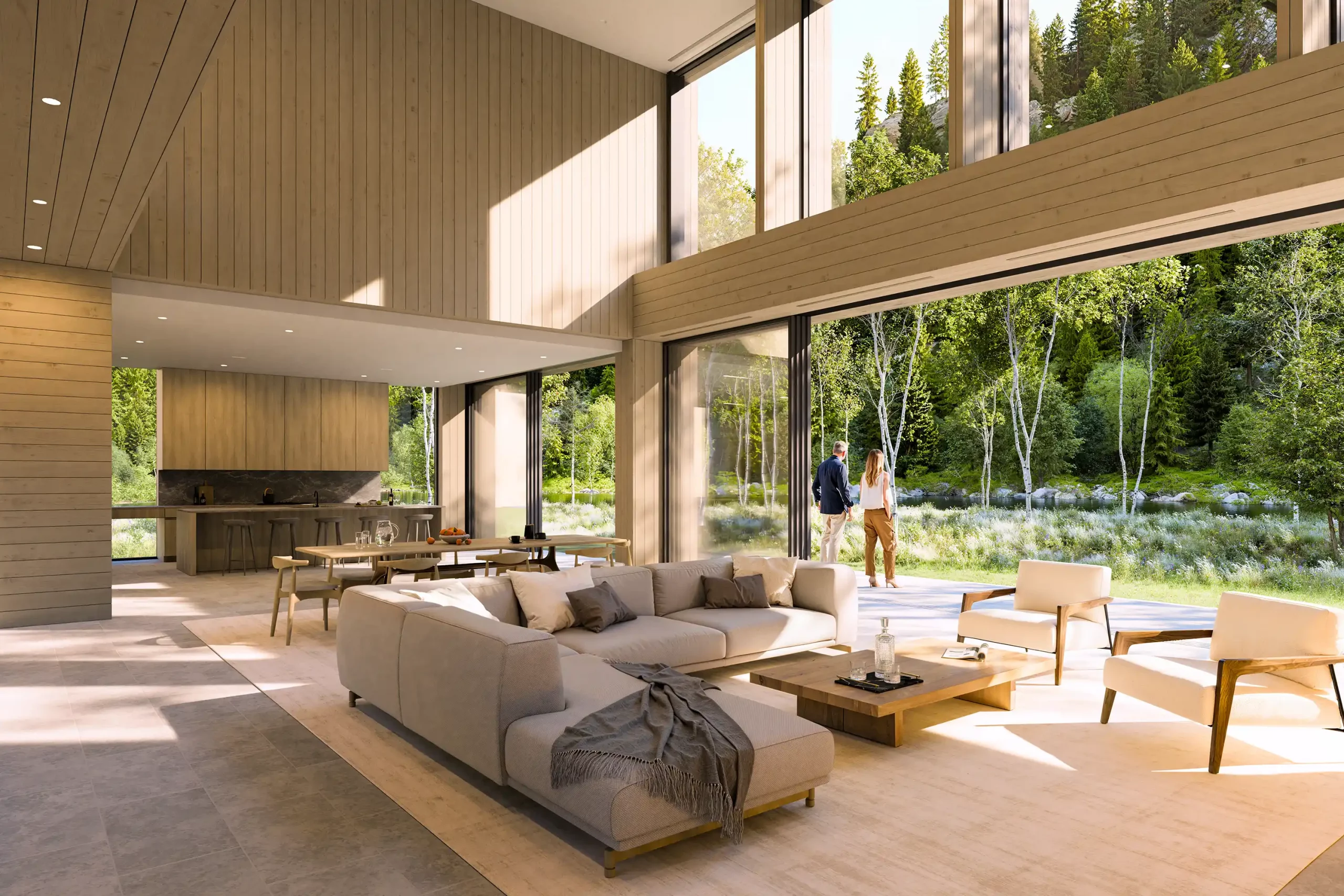 Ro_Rockett_Design_Sun_Valley_Cliff_House_Great Room_Towards_Kitchen
